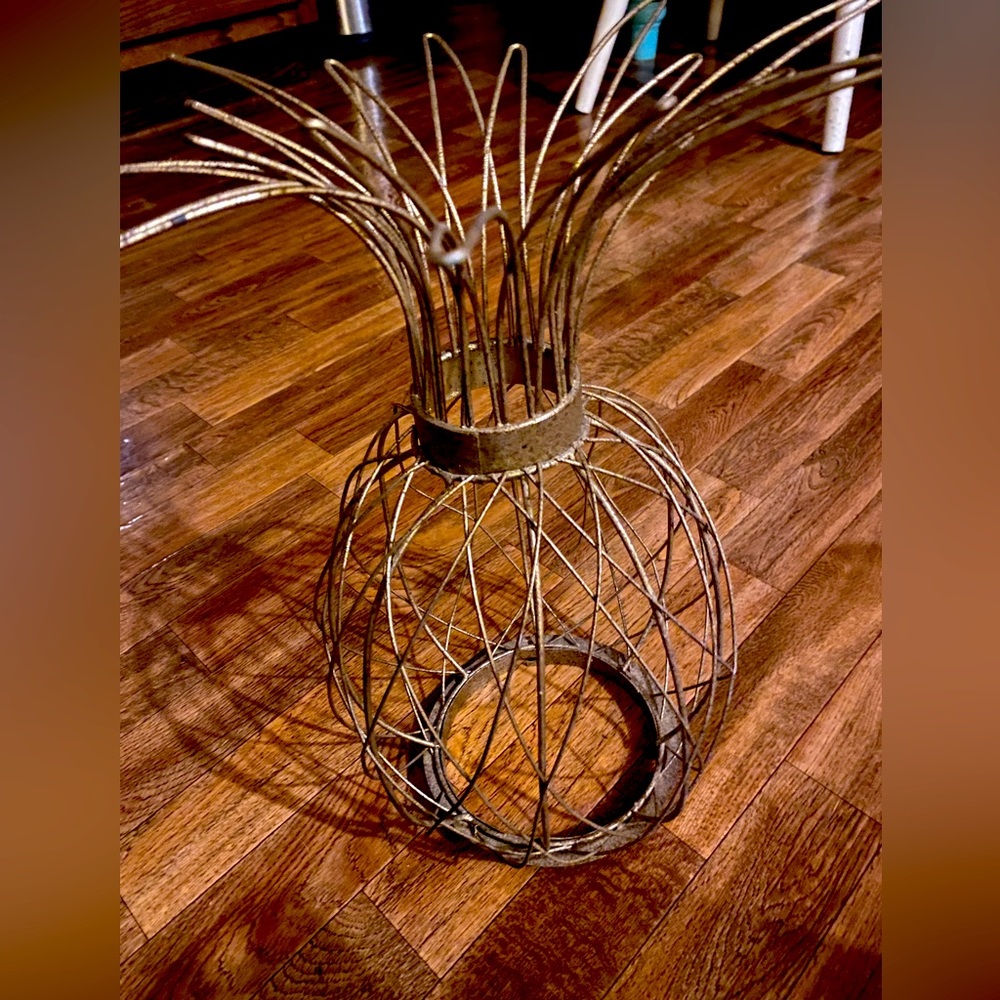 Gold wire pineapple- home decor